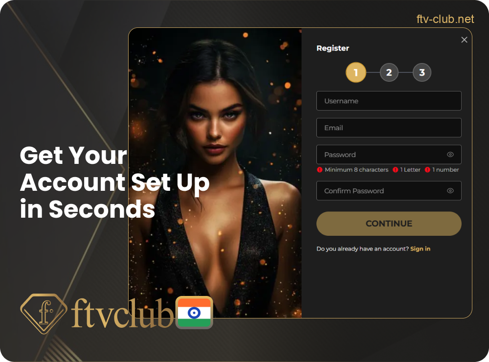Quick registration for FTVClub account in India