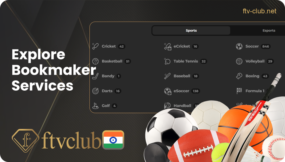 Betting features at FTVClub India bookmaker