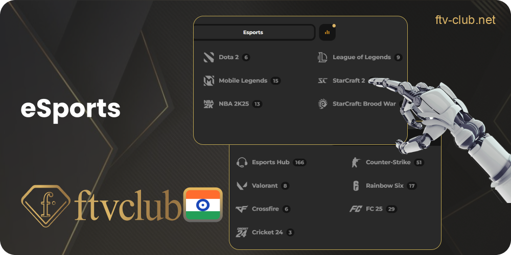 FTVClub India esports betting section