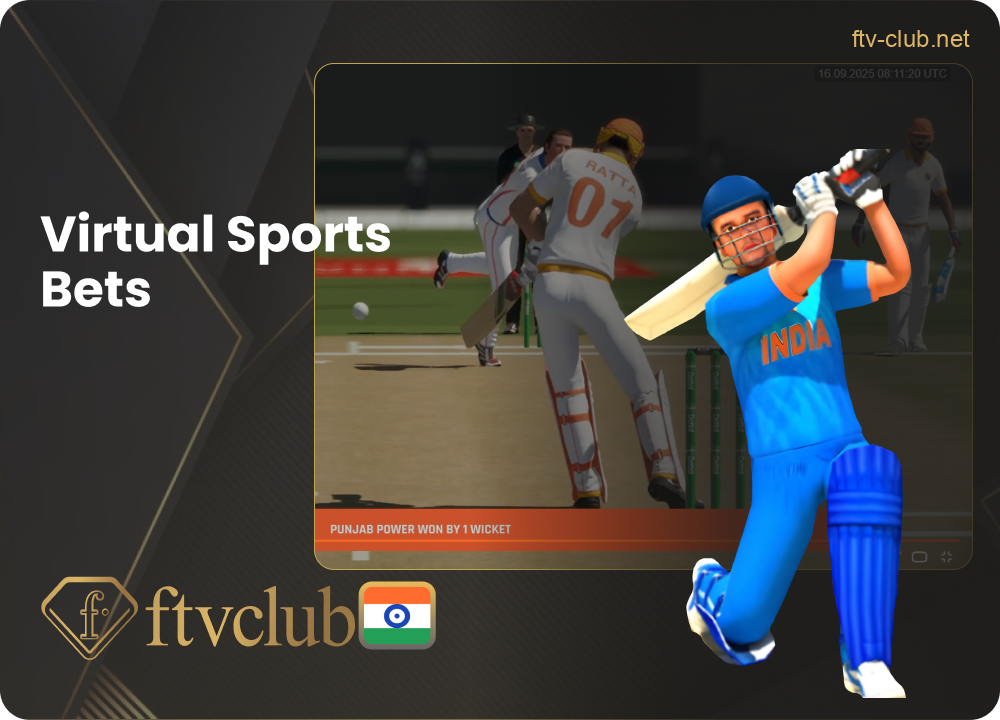 Virtual sports wagers on FTVClub India