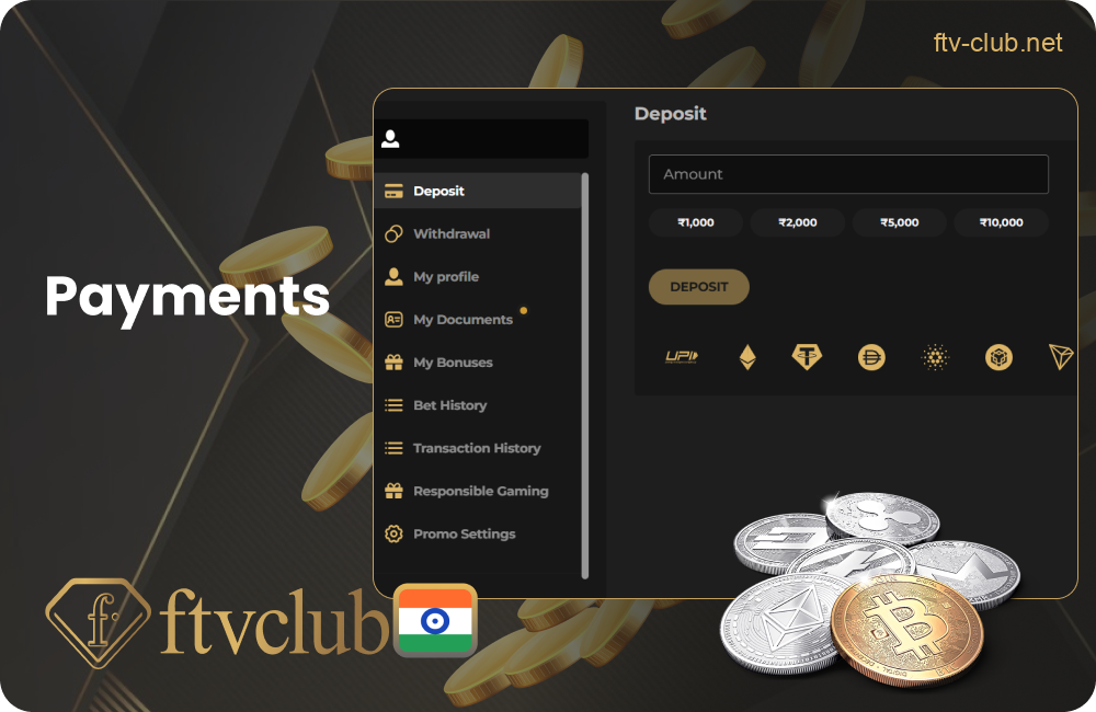 Banking options supported by FTVClub India